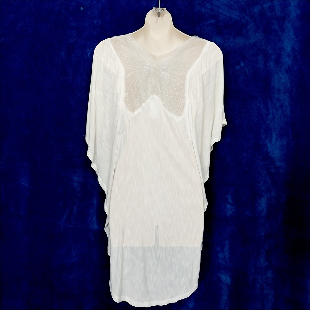 🔵BOGO FREE🔵 L8ter Butterfly Tunic Top Rayon Sz L - Picture 4 of 6
